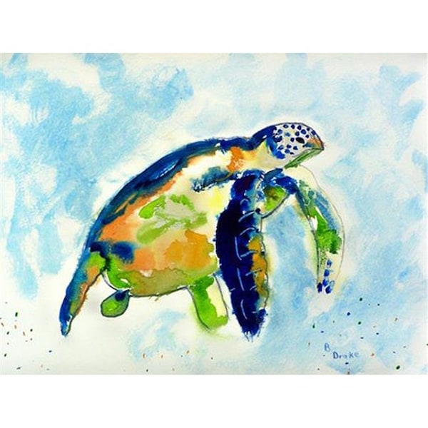 Betsy Drake Betsy Drake DM134G Blue Sea Turtle 30 x 50 Door Mat DM134G - main